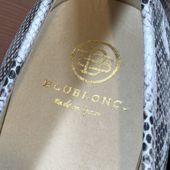 BluBlonc Maya Snake Leather Pointed-Toe Bow Flats Size 38 US 8 - Picture 6 of 10